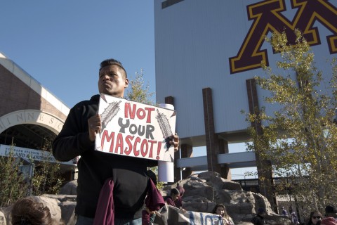 man holding sign