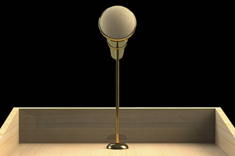 podium with mic