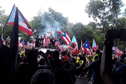 protesters in San Juan